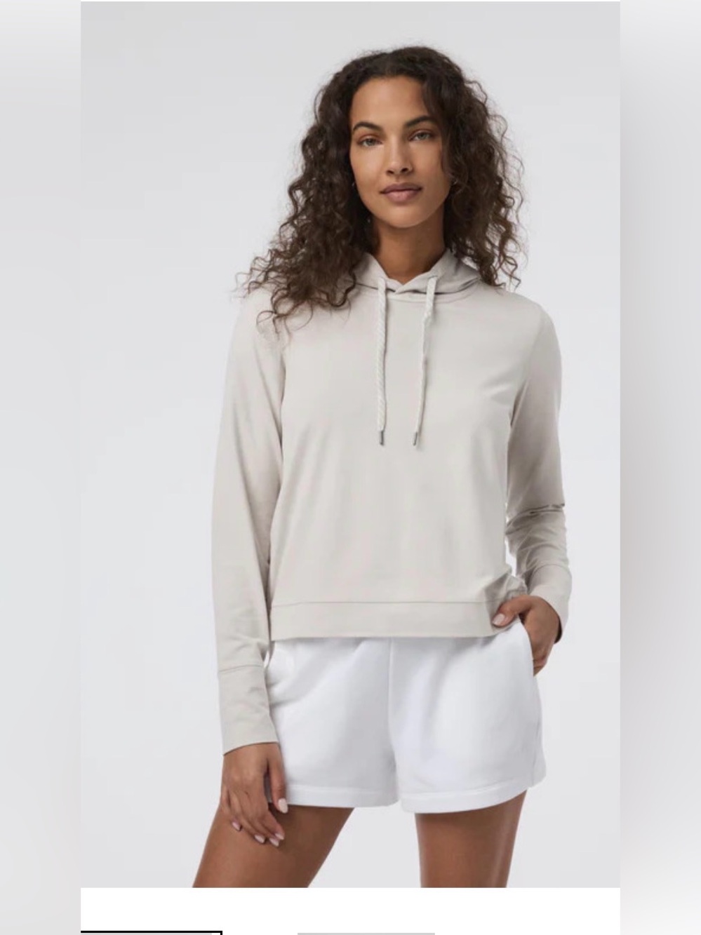 Vuori Crewneck Hoodie in Light Beige
